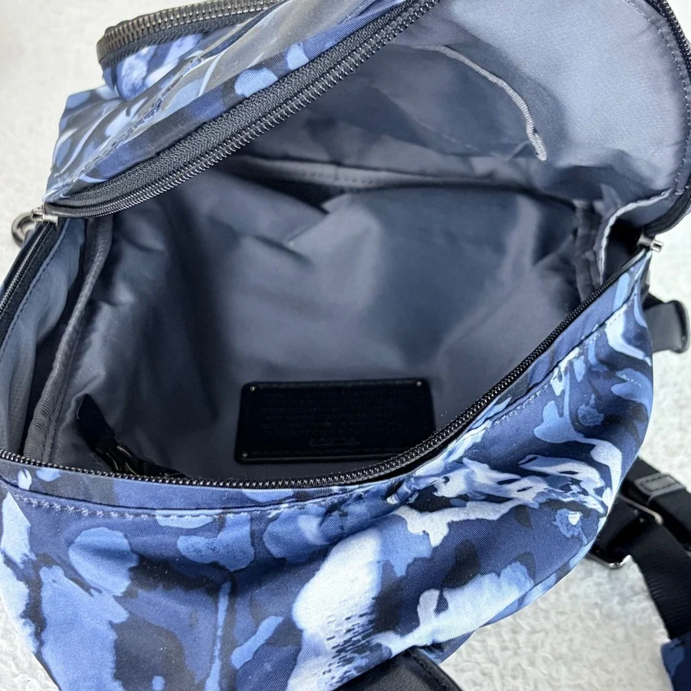 TUMI Voyageur Nadia Convertible Sling Bag Indigo Watercolor Nylon Backpack